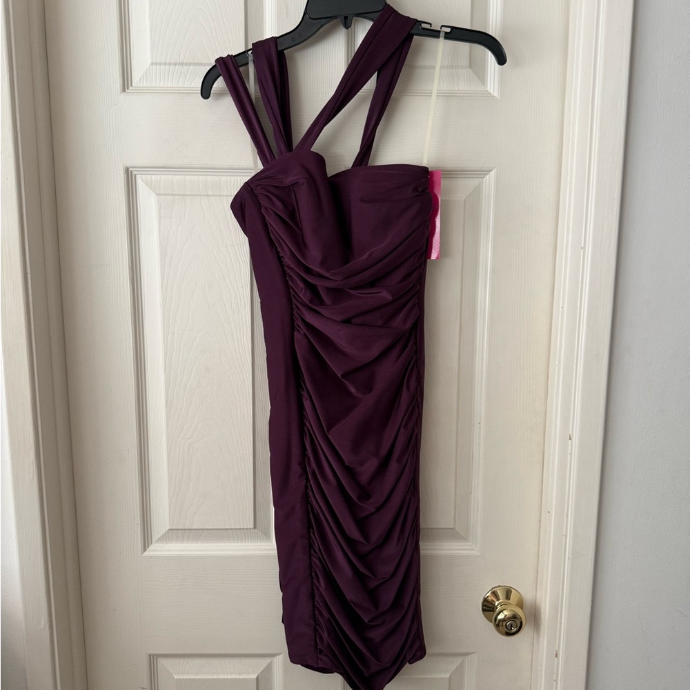 Never Been Worn, Chic One-Shoulder Purple Dress with Tags.